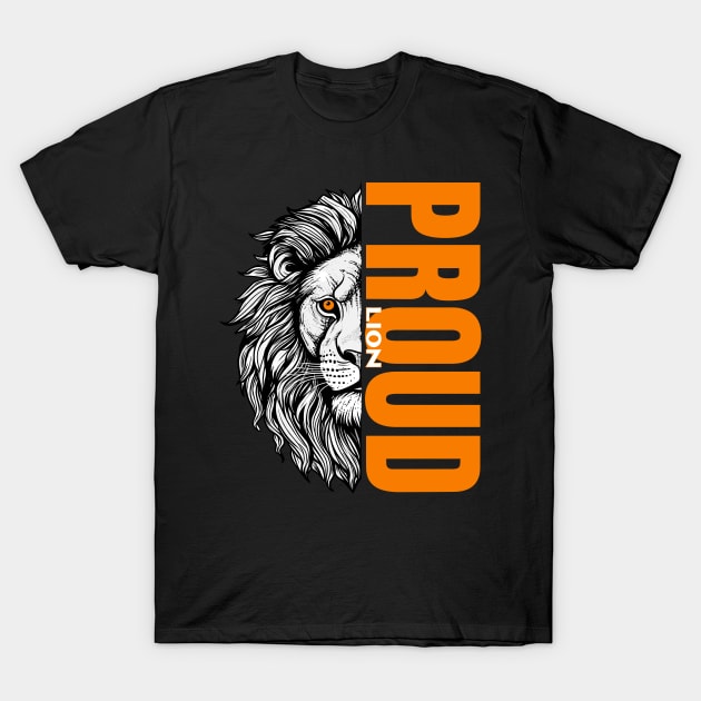 Majestic Proud Lion - Unique Wildlife Inspired Print T-Shirt by SergioArt